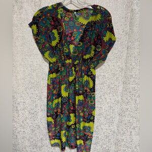 Floral Multicolor Women's Dress